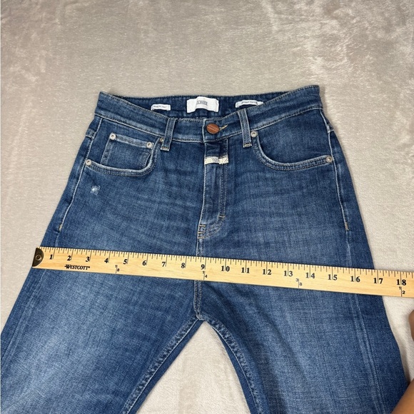 Closed Organic Cotton Blend Candiani Denim Straight Leg High Rise Blue Jeans 25 - Picture 7 of 16